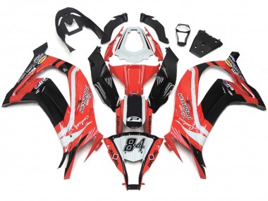 2011-2015 White Red Glossy Black Pedercini 84 Kawasaki ZX10R Motorcycle Fairings