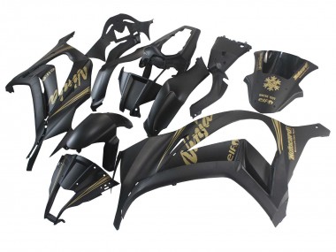 2011-2015 Matte Black Gold Snow Elf Kawasaki ZX10R Motorcycle Fairings