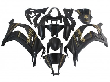2011-2015 Matte Black Gold Snow Elf Kawasaki ZX10R Motorcycle Fairings