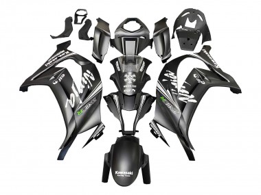 2011-2015 Matte Black Green Elf Kawasaki ZX10R Motorcycle Fairings