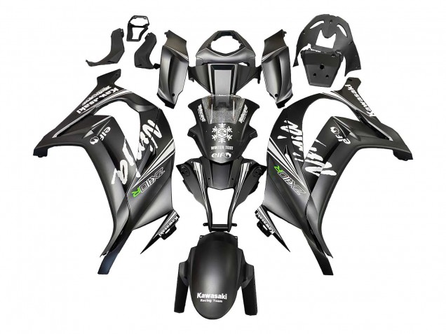 2011-2015 Matte Black Green Elf Kawasaki ZX10R Motorcycle Fairings