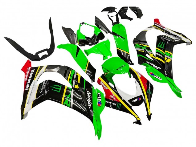2016-2020 Green Yellow Red Black Elf Monster Kawasaki ZX10R Motorcycle Fairings