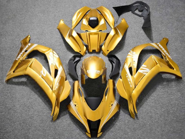 2016-2020 Gold White Kawasaki ZX10R Motorcycle Fairings