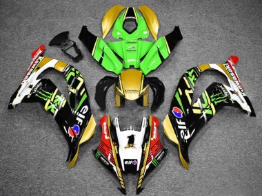 2016-2020 Green Gold White Red Black Elf Monster Kawasaki ZX10R Motorcycle Fairings