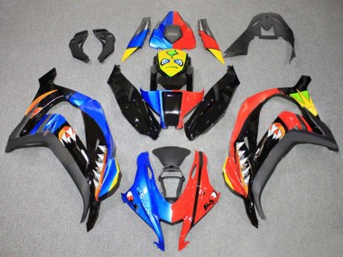 2016-2020 Blue Red Yellow Black Shark Kawasaki ZX10R Motorcycle Fairings
