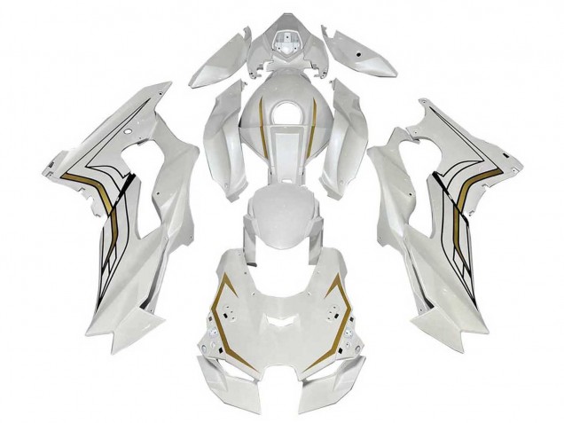2021-2026 White Gold Kawasaki ZX10R Motorcycle Fairings