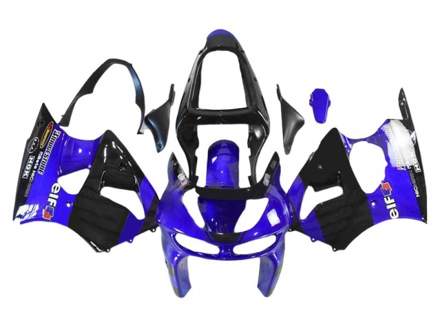 1998-1999 Blue Glossy Black Elf Bridgestone Kawasaki ZX6R Motorcycle Fairings