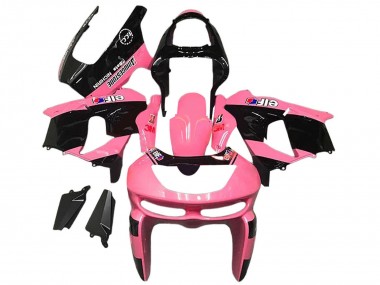 1998-1999 Pink Glossy Black Elf Bridgestone Kawasaki ZX6R Motorcycle Fairings