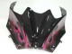 2006-2011 Glossy Black Red Pink Flame Kawasaki ZX14R ZZR1400 Motorcycle Fairings