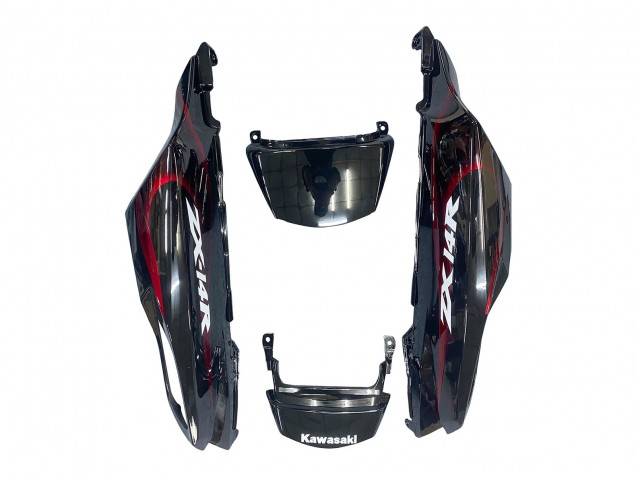 2006-2011 Glossy Black Red Flame Kawasaki ZX14R ZZR1400 Motorcycle Fairing Kits