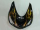 2006-2011 Glossy Black Gold Flame Kawasaki ZX14R ZZR1400 Motorcycle Fairings