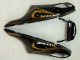 2006-2011 Glossy Black Gold Flame Kawasaki ZX14R ZZR1400 Motorcycle Fairings