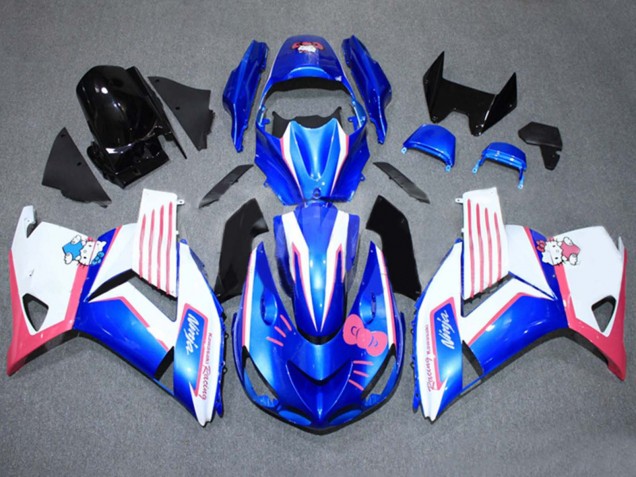 2006-2011 Blue White Pink Kawasaki ZX14R ZZR1400 Motorcycle Fairings
