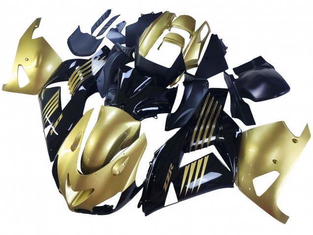 2006-2011 Gold Black Kawasaki ZX14R ZZR1400 Motorcycle Fairings