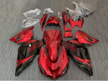 2006-2011 Red Glossy Black Kawasaki ZX14R ZZR1400 Motorcycle Fairing