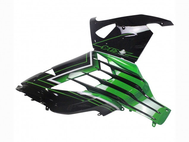 2012-2024 Green Glossy Black Stripe Kawasaki ZX14R ZZR1400 Motorcycle Fairings
