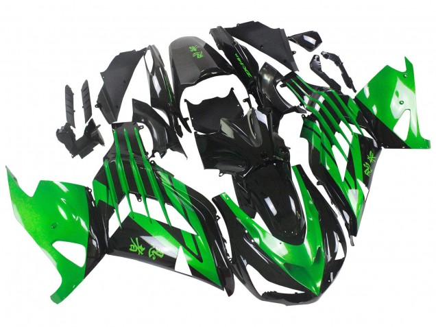 2012-2024 Green Glossy Black Kawasaki ZX14R ZZR1400 Motorcycle Fairing Kits