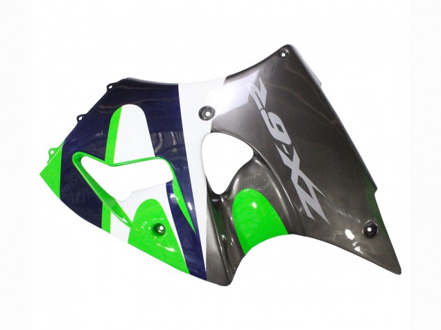 1998-1999 Green White Dark Blue Silver Kawasaki ZX6R Motorcycle Fairings