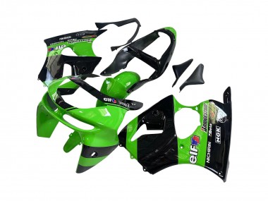 1998-1999 Green Glossy Black Elf Bridgestone Kawasaki ZX6R Motorcycle Fairings