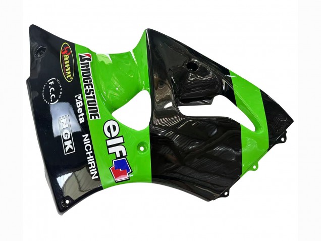 1998-1999 Green Glossy Black Elf Bridgestone Kawasaki ZX6R Motorcycle Fairings