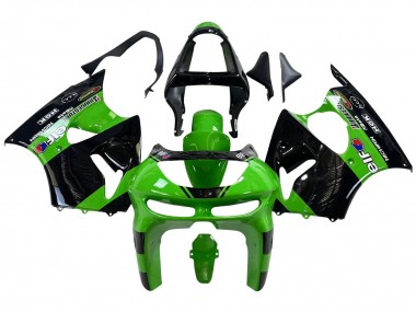 1998-1999 Green Glossy Black Elf Bridgestone Kawasaki ZX6R Motorcycle Fairings