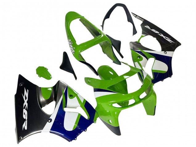 1998-1999 Green White Blue Silver Glossy Black Kawasaki ZX6R Motorcycle Fairings