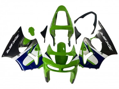 1998-1999 Green White Blue Silver Glossy Black Kawasaki ZX6R Motorcycle Fairings