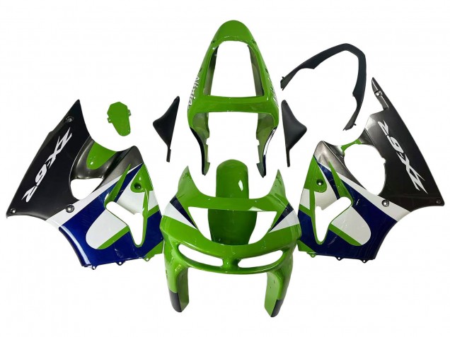 1998-1999 Green White Blue Silver Glossy Black Kawasaki ZX6R Motorcycle Fairings