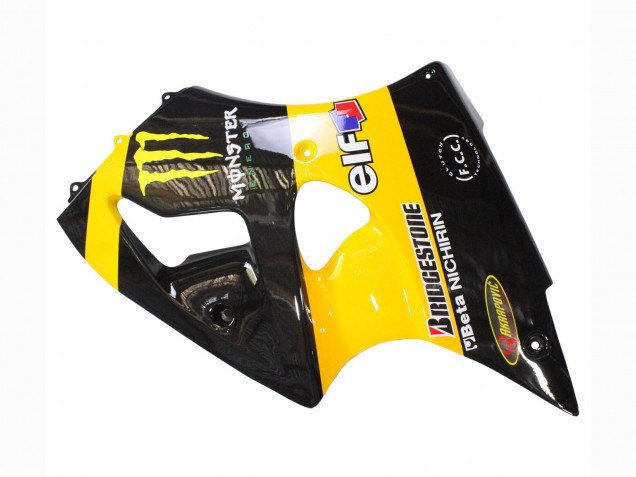 1998-1999 Yellow Black Monster Elf Bridgestone Kawasaki ZX6R Motorcycle Fairings