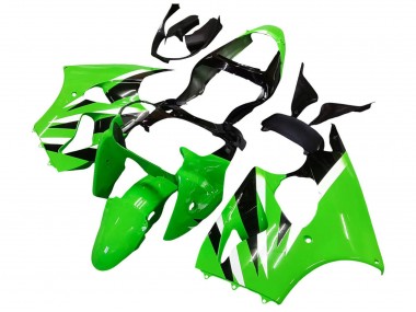 2000-2002 Green White Black Kawasaki ZX6R Motorcycle Fairings