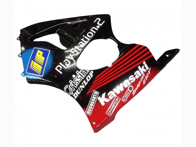 2000-2002 Glossy Black Red Blue Red PlayStation 2 Kawasaki ZX6R Motorcycle Fairings