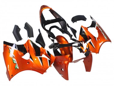 2000-2002 Orange Black Kawasaki ZX6R Motorcycle Fairings