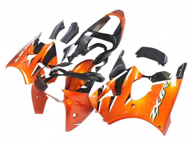 2000-2002 Orange Black Kawasaki ZX6R Motorcycle Fairings
