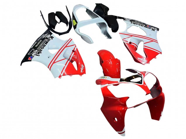 2000-2002 White Red Black Kawasaki ZX6R Motorcycle Fairings