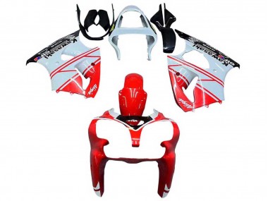 2000-2002 White Red Black Kawasaki ZX6R Motorcycle Fairings