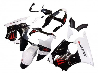 2000-2002 White Black Red Monster Kawasaki ZX6R Motorcycle Fairings