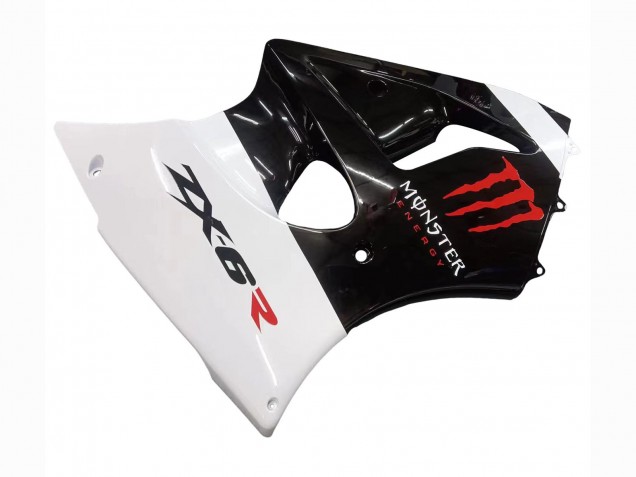 2000-2002 White Black Red Monster Kawasaki ZX6R Motorcycle Fairings
