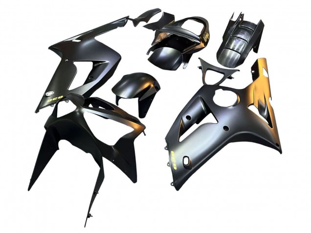 2003-2004 Matte Black Glod 636 Kawasaki ZX6R Motorcycle Fairings