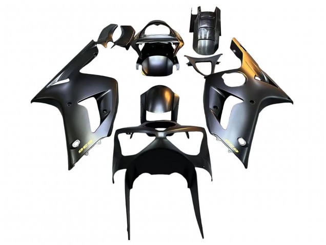 2003-2004 Matte Black Glod 636 Kawasaki ZX6R Motorcycle Fairings