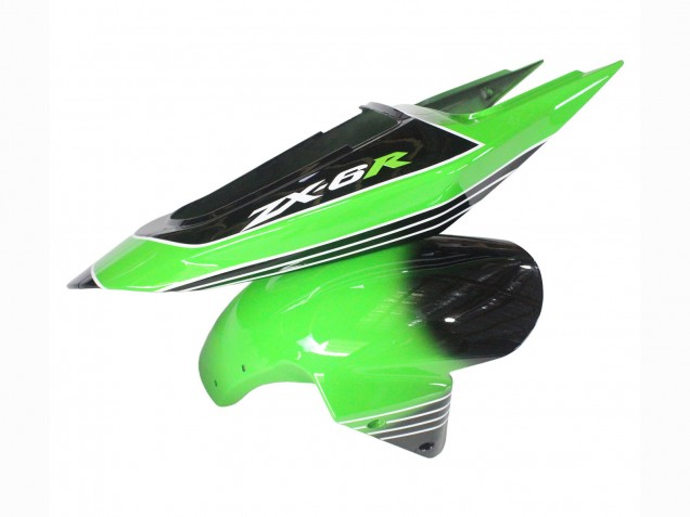 2003-2004 Green White Black Kawasaki ZX6R Motorcycle Fairings