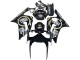 2003-2004 Glossy Black White Motul Lucky Strike Kawasaki ZX6R Motorcycle Fairings