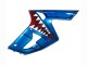 2003-2004 Blue White Red Shark Kawasaki ZX6R Motorcycle Fairings