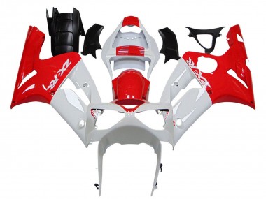 2003-2004 White Red Kawasaki ZX6R Motorcycle Fairings