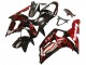 2003-2004 Glossy Black Red Flame Kawasaki ZX6R Motorcycle Fairings