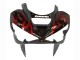 2003-2004 Glossy Black Red Flame Kawasaki ZX6R Motorcycle Fairings