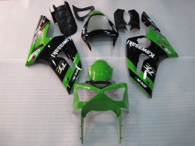 2003-2004 Green Black Elf Bridgestone Kawasaki ZX6R Motorcycle Fairings