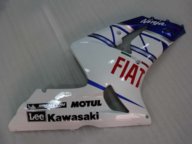 2003-2004 White Blue Red Fiat Kawasaki ZX6R Motorcycle Fairings