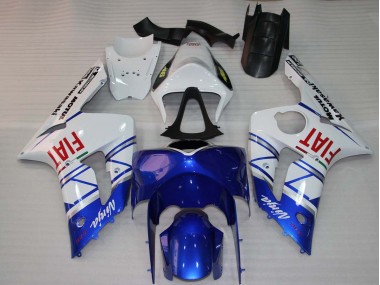 2003-2004 White Blue Red Fiat Kawasaki ZX6R Motorcycle Fairings