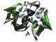 2005-2006 Glossy Black Green Flame Kawasaki ZX6R Motorcycle Fairing
