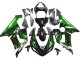 2005-2006 Glossy Black Green Flame Kawasaki ZX6R Motorcycle Fairing